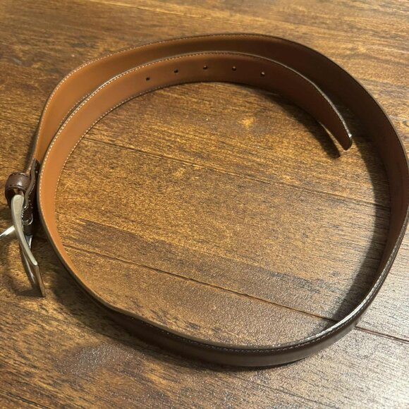 Brooks Brothers Leather Brown Belt 40 /100 excellent Made in Italy - Picture 5 of 6